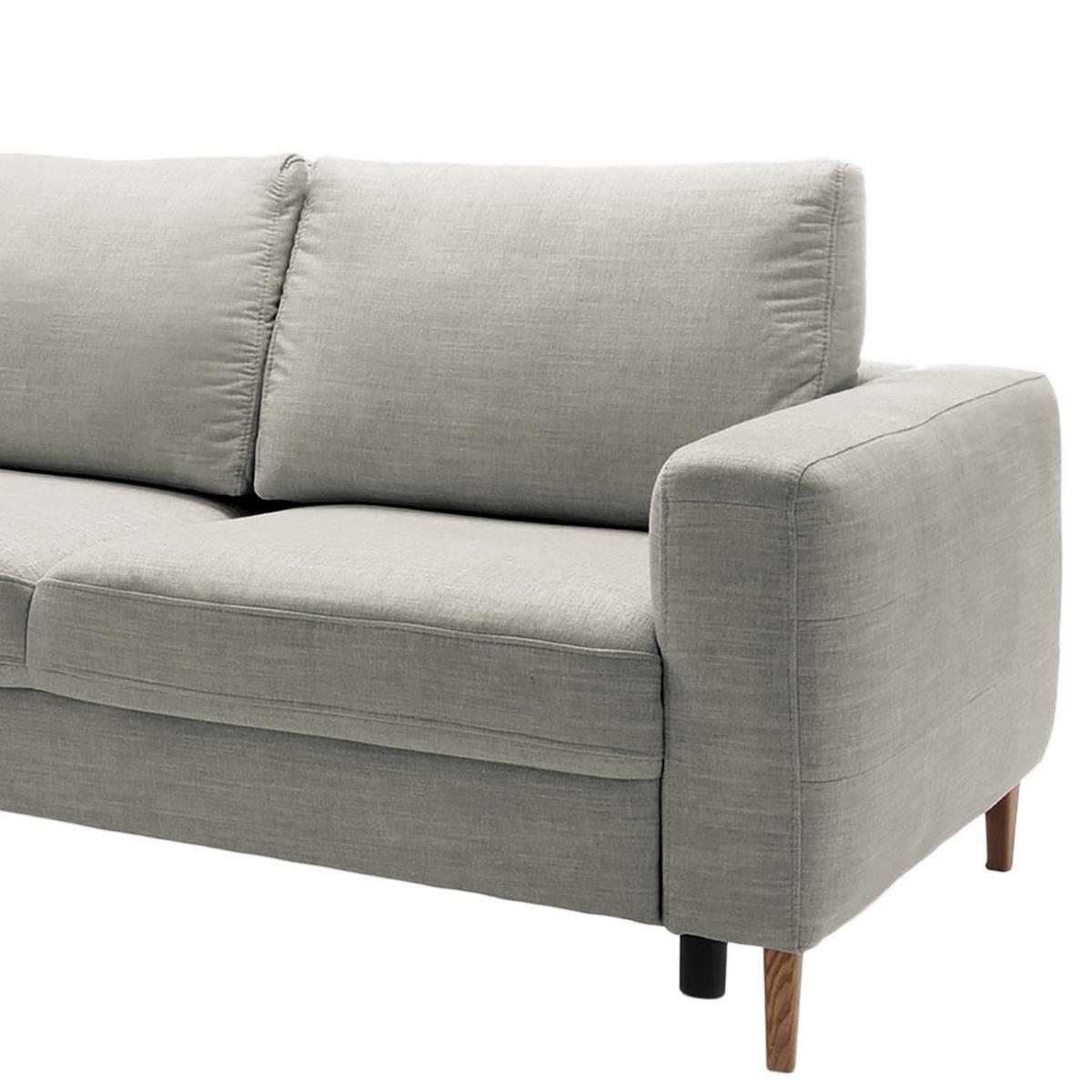 Ecksofa Alika, Grau S: 204x260 cm - Eschefarben/Grau, MODERN, Textil (204/260cm) - Trendmanufaktur