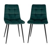 Stuhl-set Middelfart Dunkelgrün B: 44 Cm - Dunkelgrün/Schwarz, MODERN, Textil/Metall (44/86/55cm) - MID.YOU