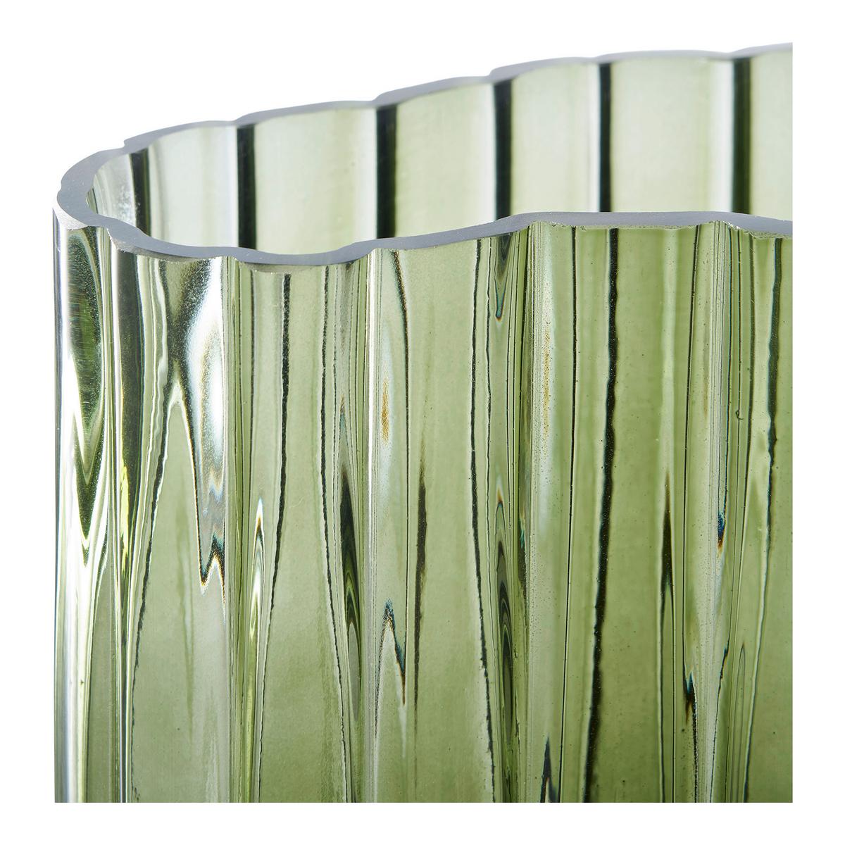 Vase Grün B: 21,5 cm - Grün, Design, Glas (21.5/26.5/12cm)