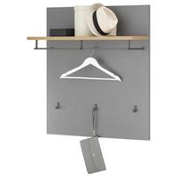 Garderobenpaneel Milan Grau/Eiche Dekor B: 85 cm - Eiche Artisan/Grau, Natur, Holzwerkstoff (85/95/32cm) - MID.YOU