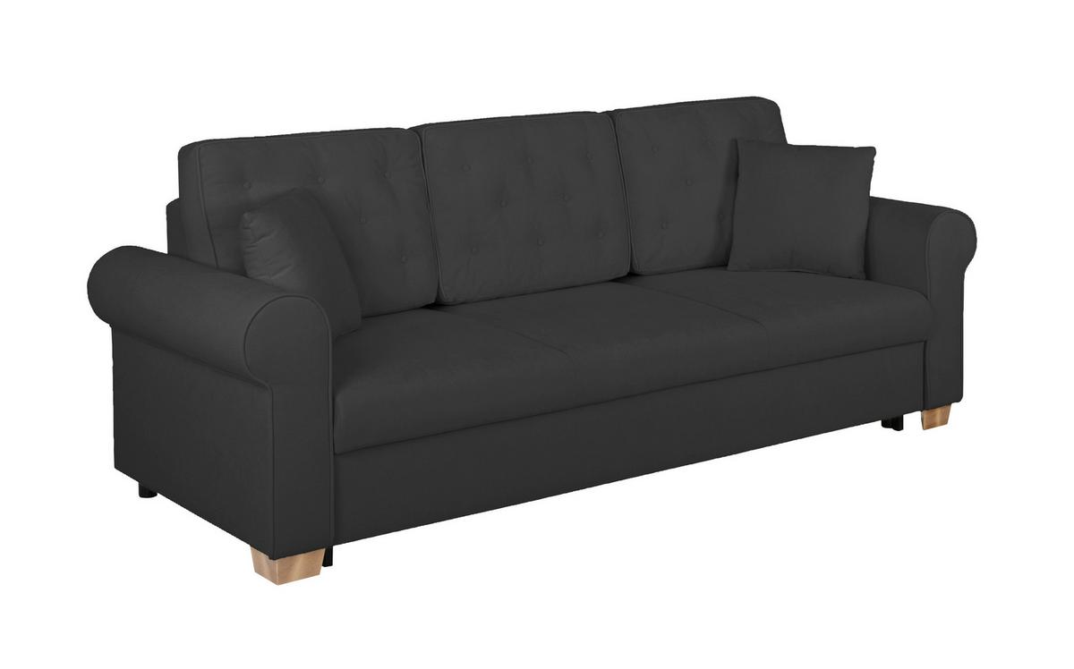 Schlafsofa Arles, Anthrazit 99 B: 240 Cm - Anthrazit/Buchefarben, Design, Textil (240/94/98cm) - MID.YOU