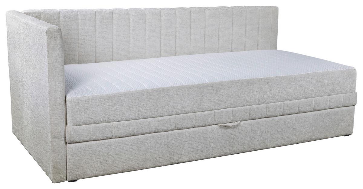 Schlafsofa Roma, Beige B: 212 Cm - Beige/Schwarz, Design, Holz/Holzwerkstoff (212/83/99cm) - MID.YOU