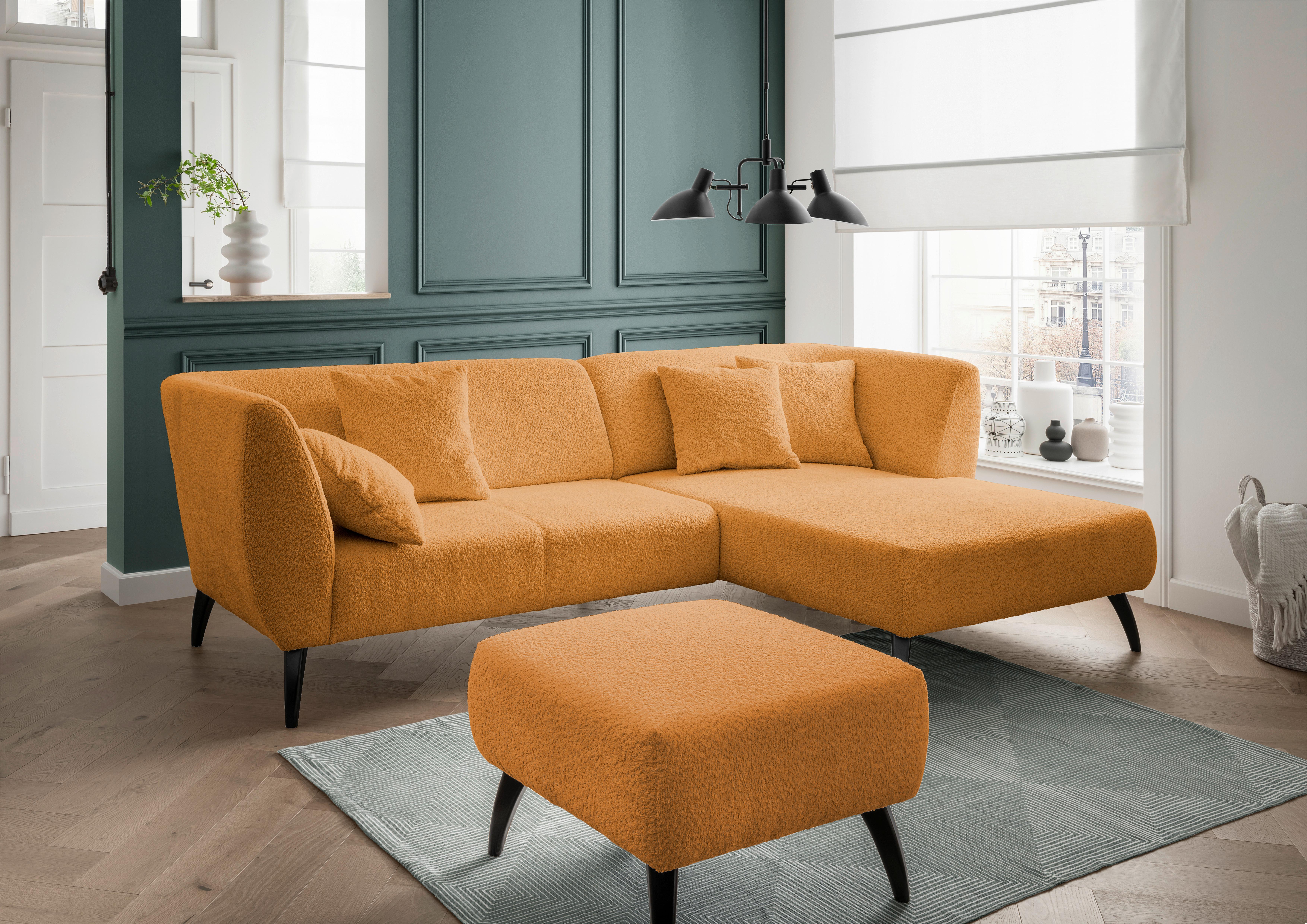 Hocker Colori Goldfarben B: 66 cm - Goldfarben/Schwarz, MODERN, Holz/Textil (66/44/66cm) - MID.YOU