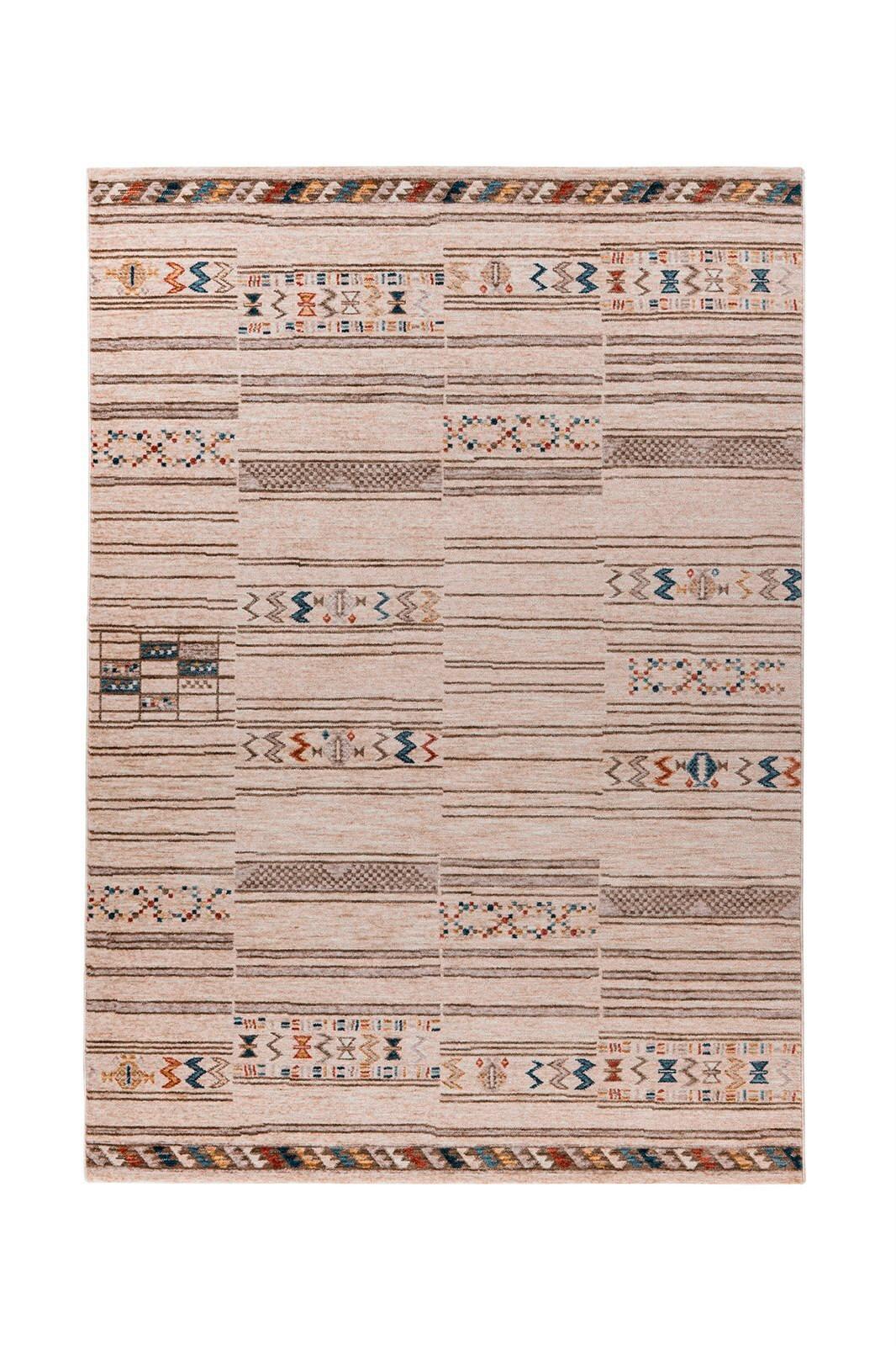Teppich Jaka 125 Multi Multicolor, 120x170 Cm - Dunkelgrau/Beige, KONVENTIONELL, Textil (120/170cm)
