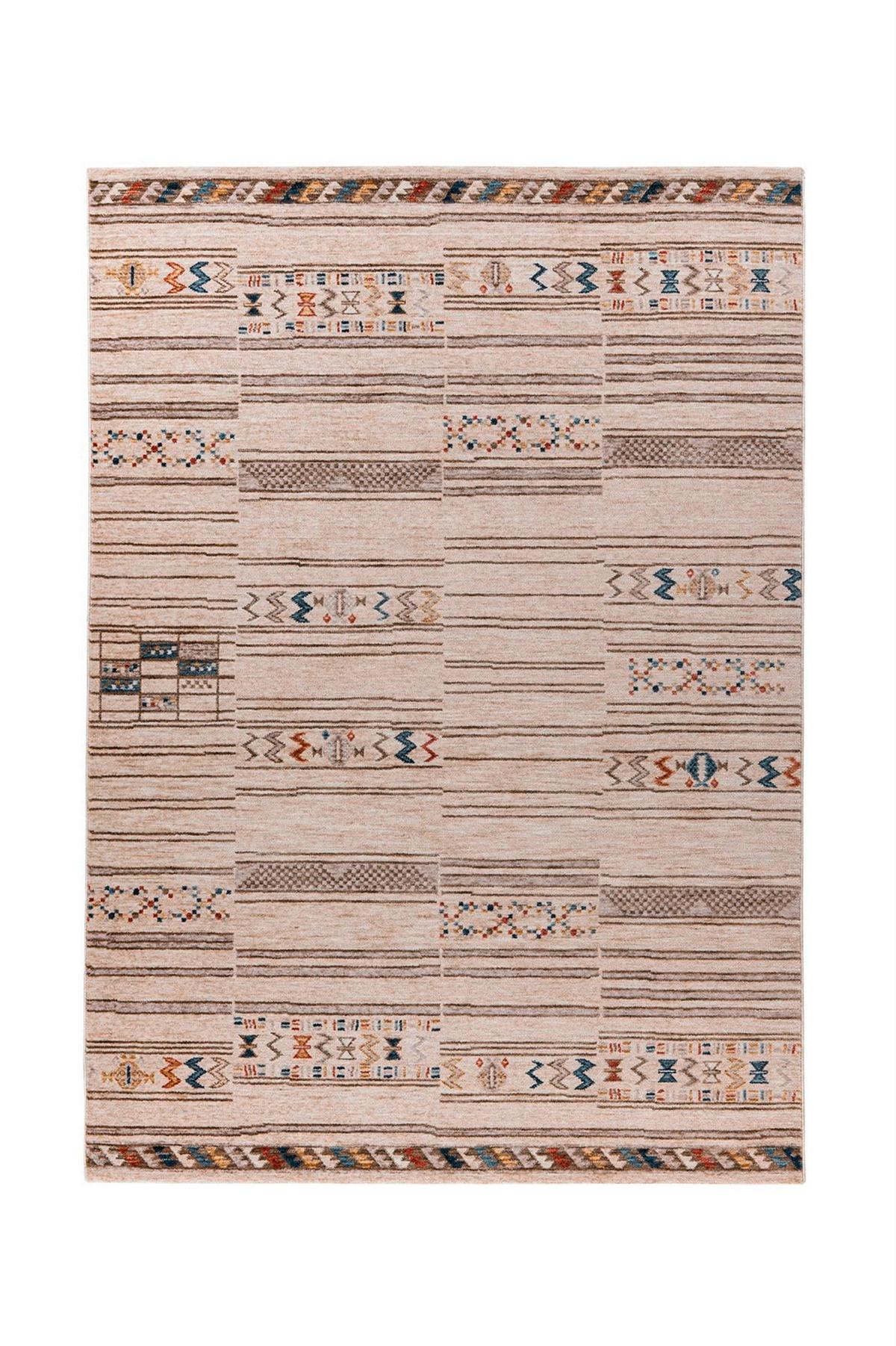 Teppich Jaka 125 multi Multicolor, 120x170 cm - Dunkelgrau/Beige, KONVENTIONELL, Textil (120/170cm)