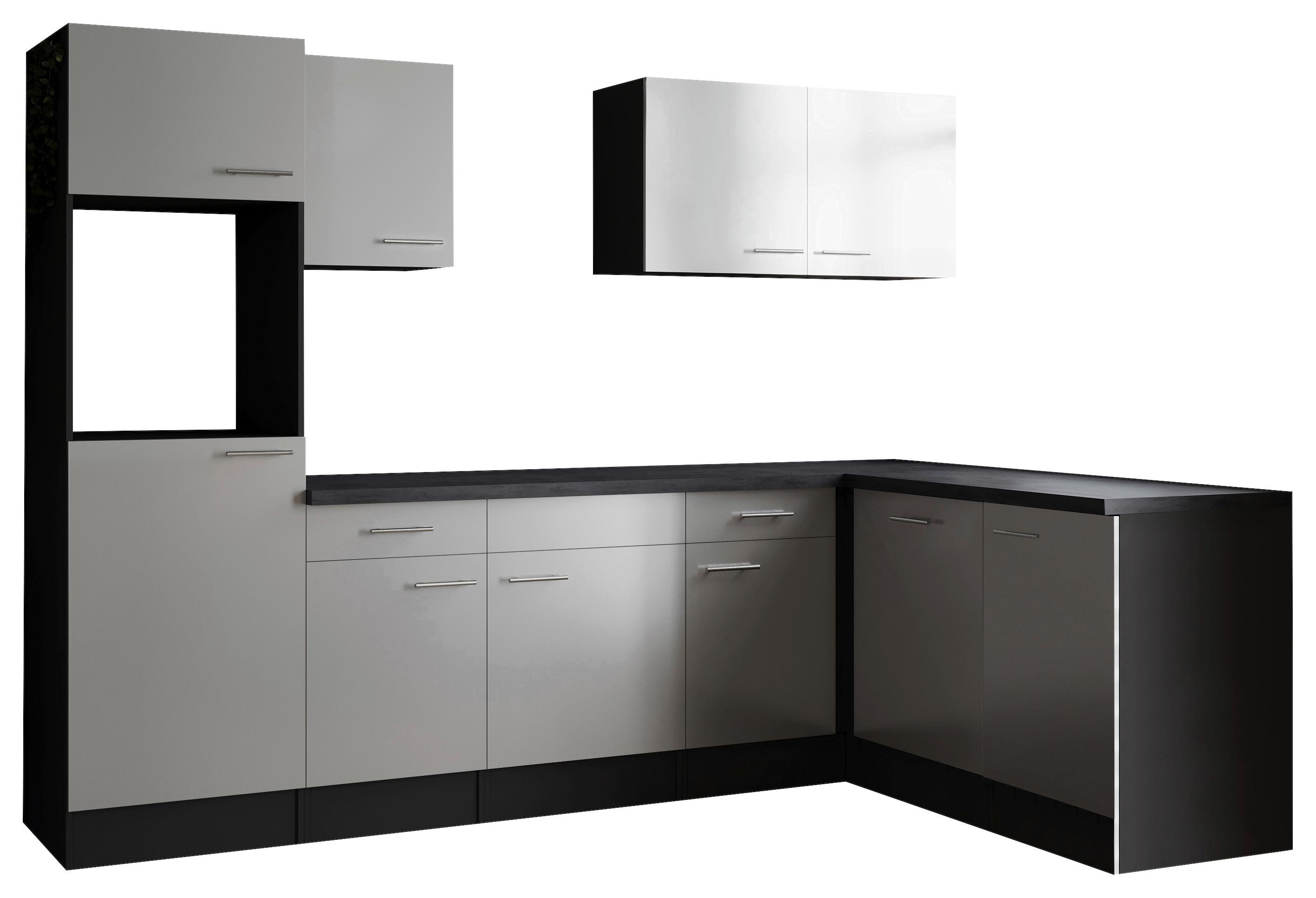 Eckküche Oliver Grau, Weiß S: 280x172cm - Weiß/Grau, Design, Holzwerkstoff (280/172cm) - Respekta