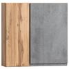 Hängeschrank Varese B: 65 cm Eiche Wotan/Hellgrau - Eiche Wotan/Hellgrau, MODERN, Holzwerkstoff (65/64/20cm) - Held