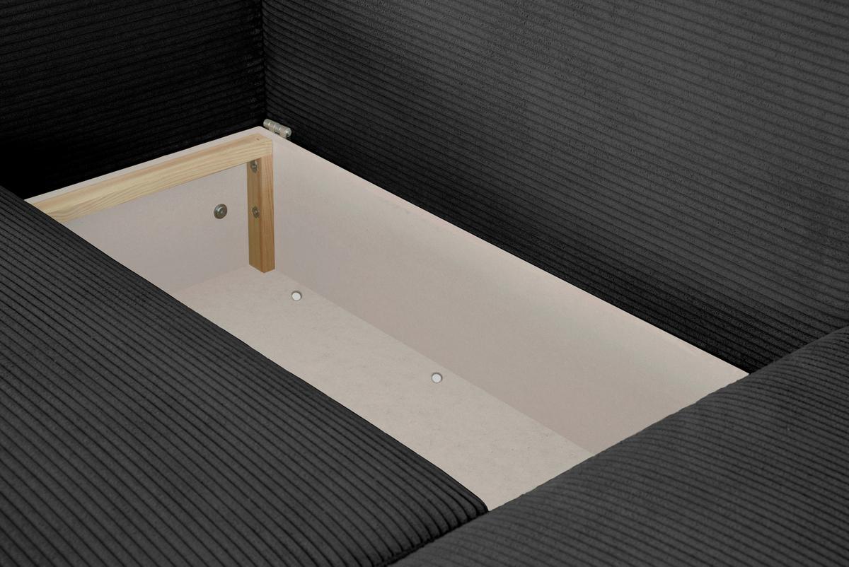 Ecksofa Jonilz Schwarz S: 250x151 Cm - Schwarz, Design, Textil (250/151cm) - MID.YOU