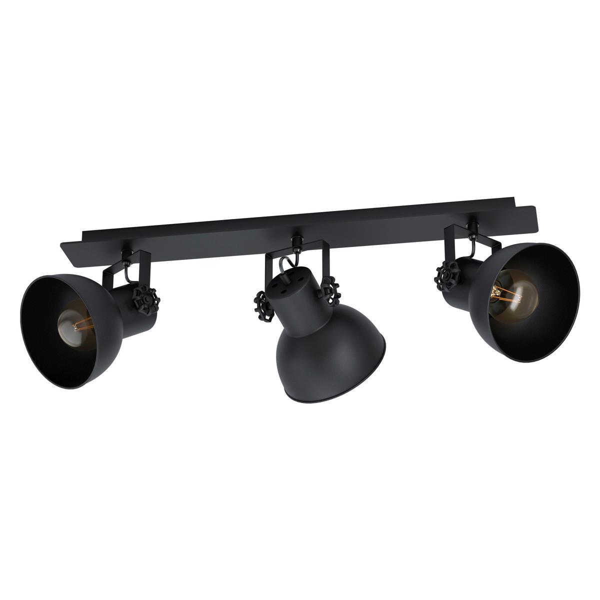 Strahler Barnstaple 3-flammig Verstellbar 75 Cm - Schwarz, Basics, Holz/Metall (75,0/9,0cm) - Eglo