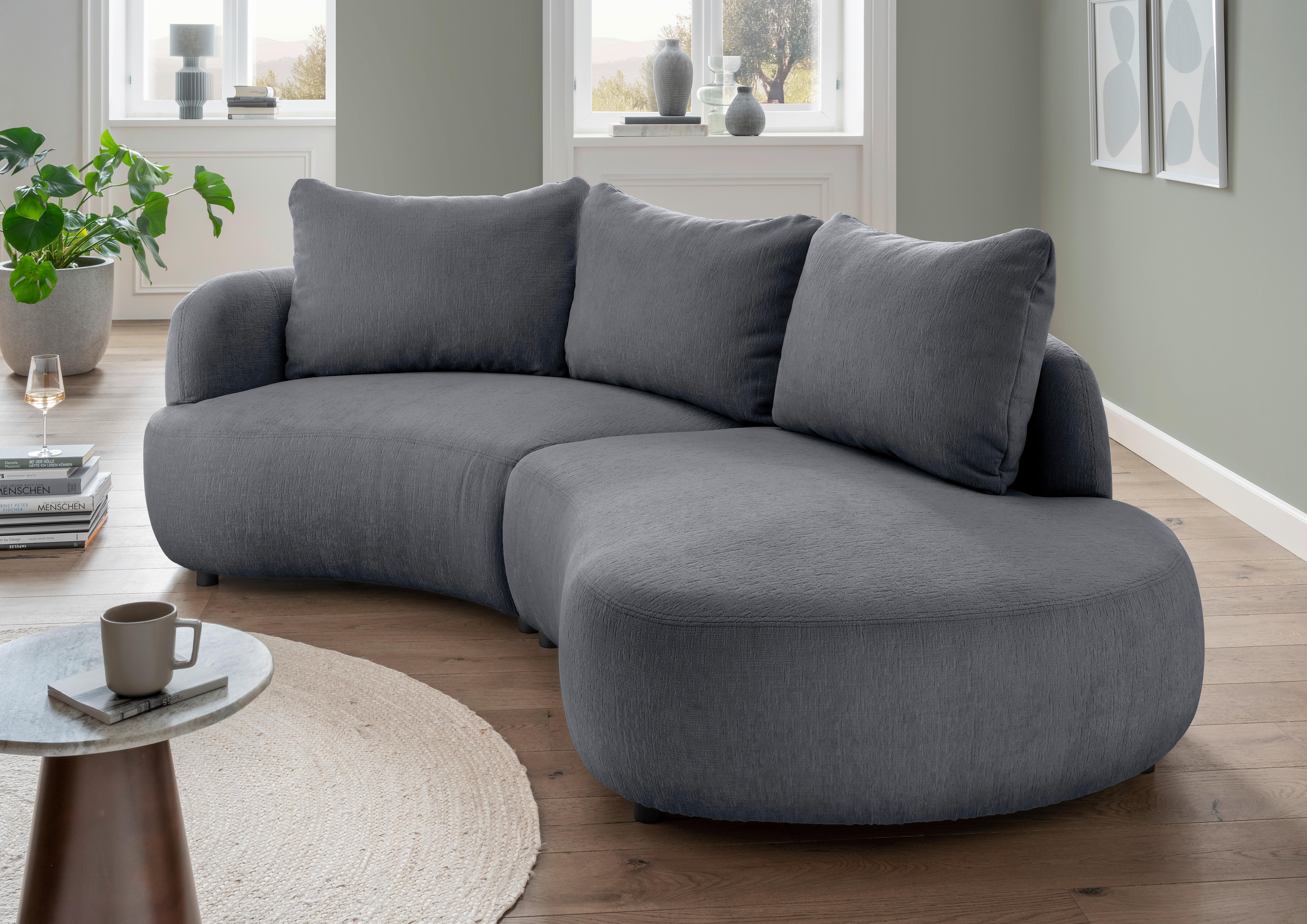 Ecksofa Doppo, Anthrazit S: 139x250 cm - Anthrazit/Schwarz, MODERN, Textil (139/250cm) - Livetastic