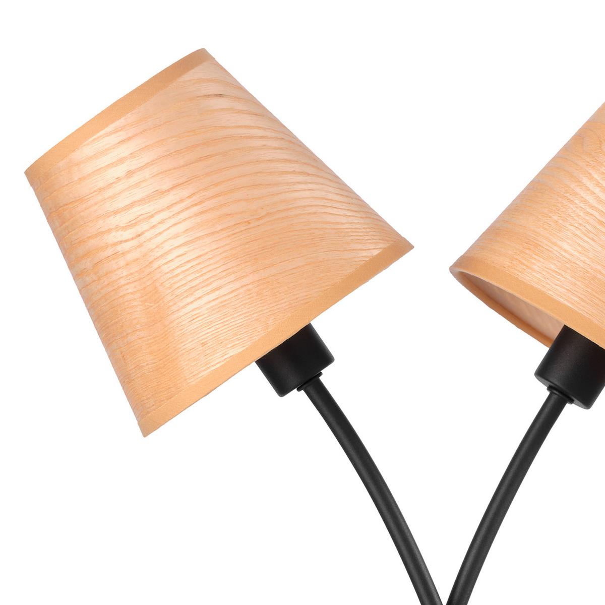 Tischleuchte 5067/Lg - Eichefarben/Schwarz, KONVENTIONELL, Textil/Metall (36/15/50cm)