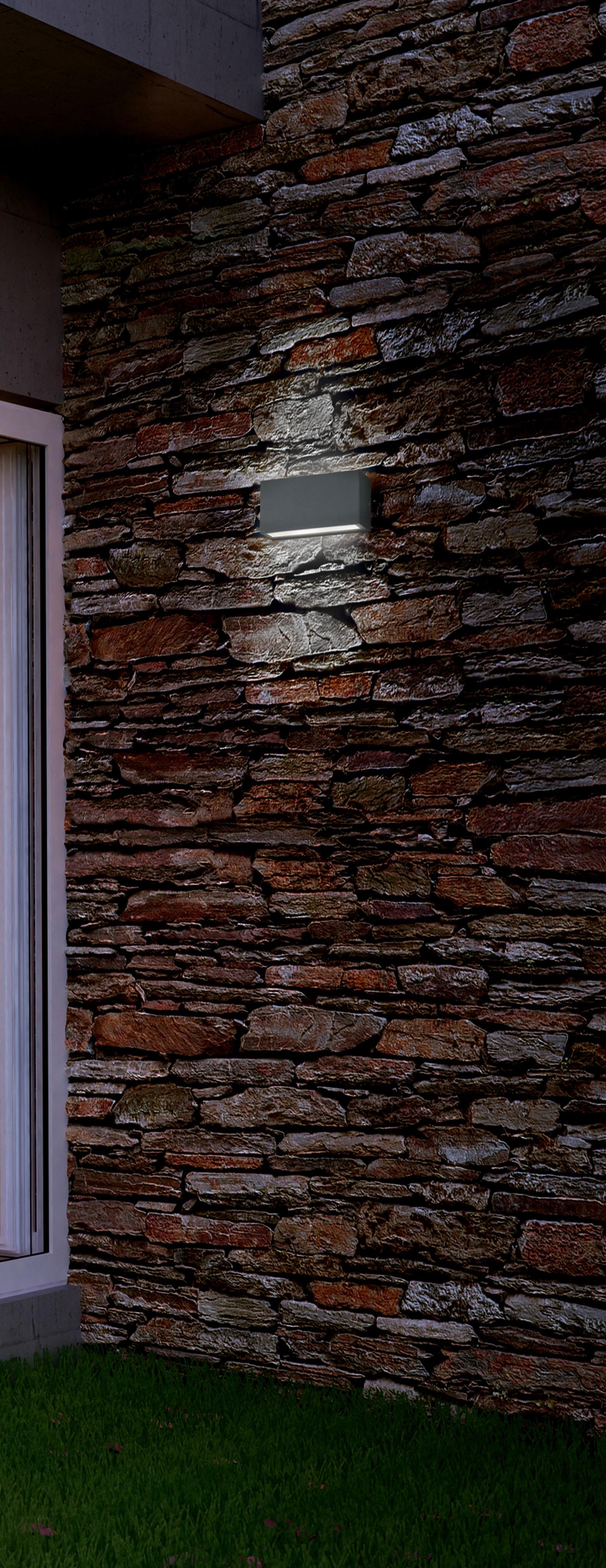 Außenwandleuchte Trend 10w Aluminium, Wandmontage - Anthrazit, Design, Metall (14/7cm) - Trio Leuchten