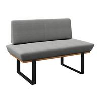 Sitzbank Tristan Webstoff hellgrau, B: 130cm - Hellgrau/Schwarz, MODERN, Holz/Textil (130/48/90cm) - James Wood
