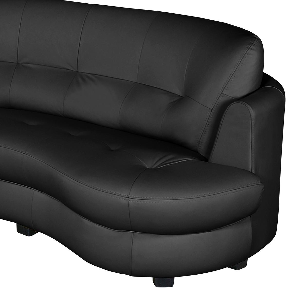 Ecksofa Bretania Schwarz S: 113x300 cm - Schwarz, Design, Leder/Textil (113/300cm) - Livetastic