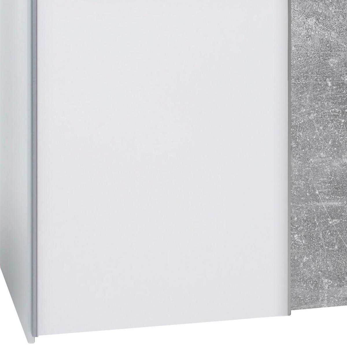 Schwebetürenschrank 170cm Starter, Betonoptik/weiß - Eichefarben/Weiß, KONVENTIONELL, Holzwerkstoff (170/195/59cm) - P & B