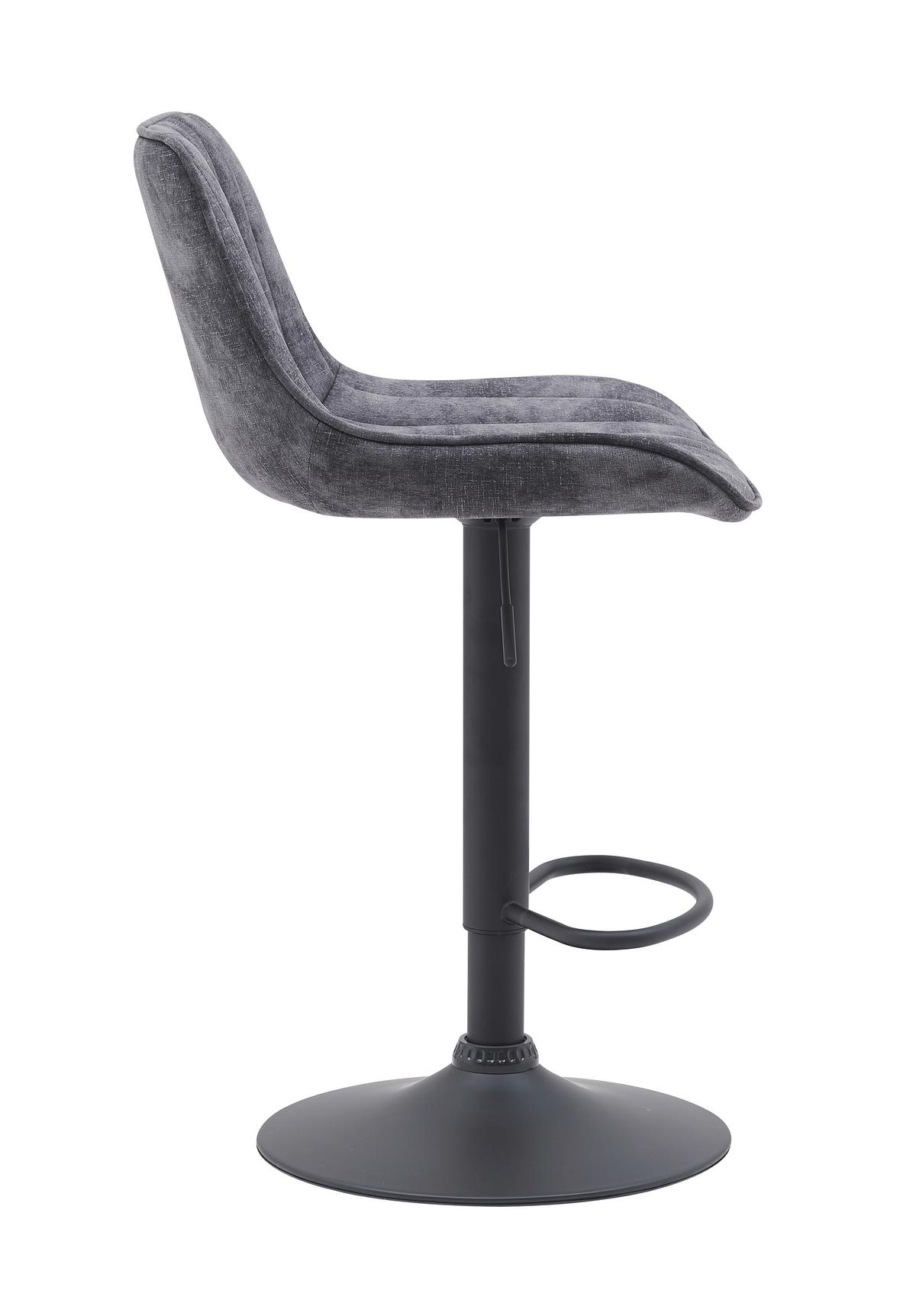 BARHOCKER-SET SABINE II H 2ER-SET - Anthrazit/Schwarz, MODERN, Textil/Metall (46/86-108/54cm) - P & B