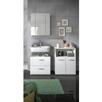 Badezimmer Ice Weiß Hg B: 120 Cm - Weiß Hochglanz/Schwarz, MODERN, Glas/Holzwerkstoff (120cm) - MID.YOU