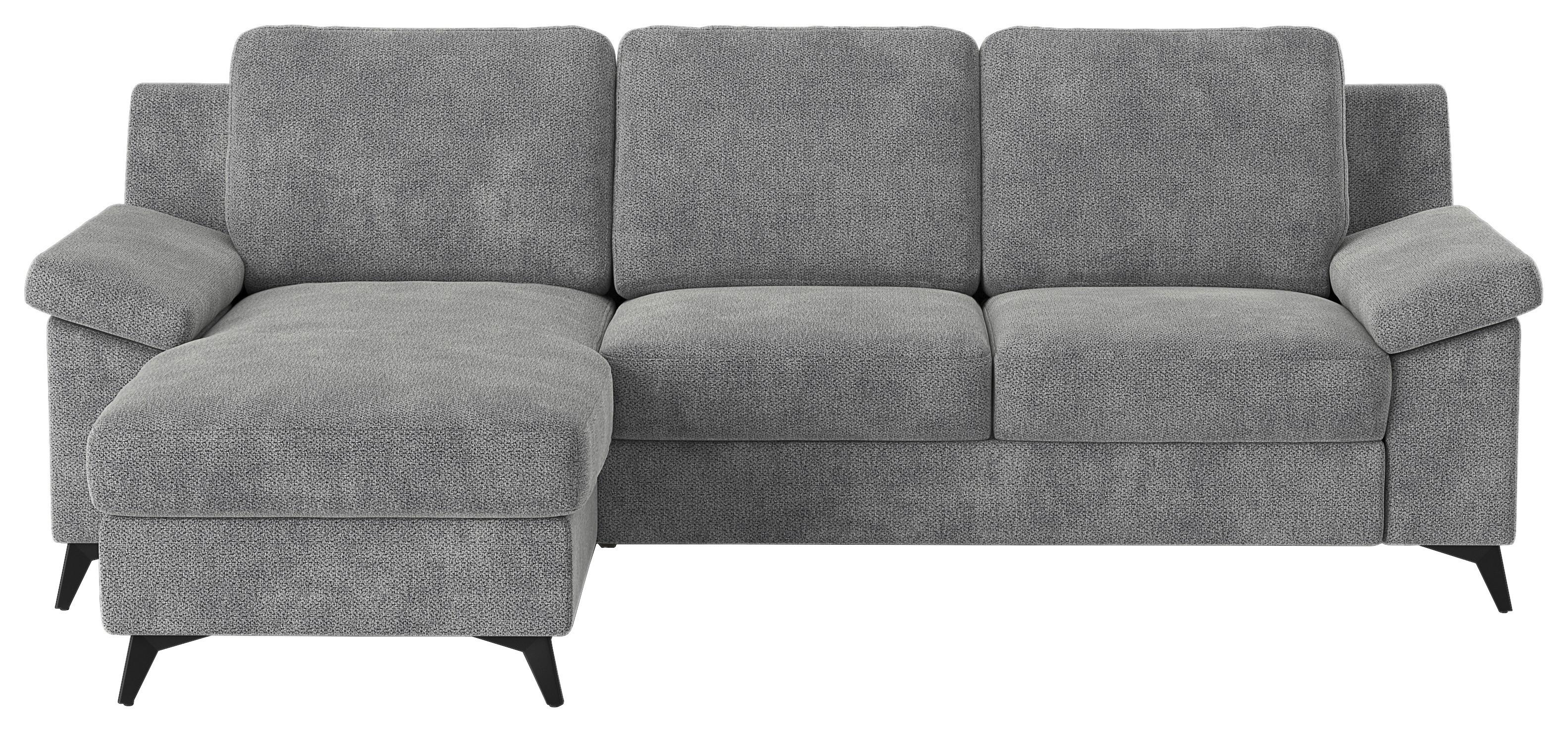 ECKSOFA Boom, Grau S: 156x245 cm - Schwarz/Grau, KONVENTIONELL, Textil (156/245cm) - Cotta
