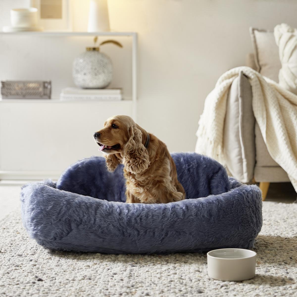 Haustierkissen De Luxe L/b/h: 75x45x21 Cm Blau Waschbar - Blau, KONVENTIONELL, Textil (75/45/21cm)