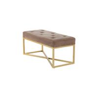 Dhá taburetka TAUPE - zlatá/taupe, Basics, kov/kompozitné drevo (90/40/40cm)