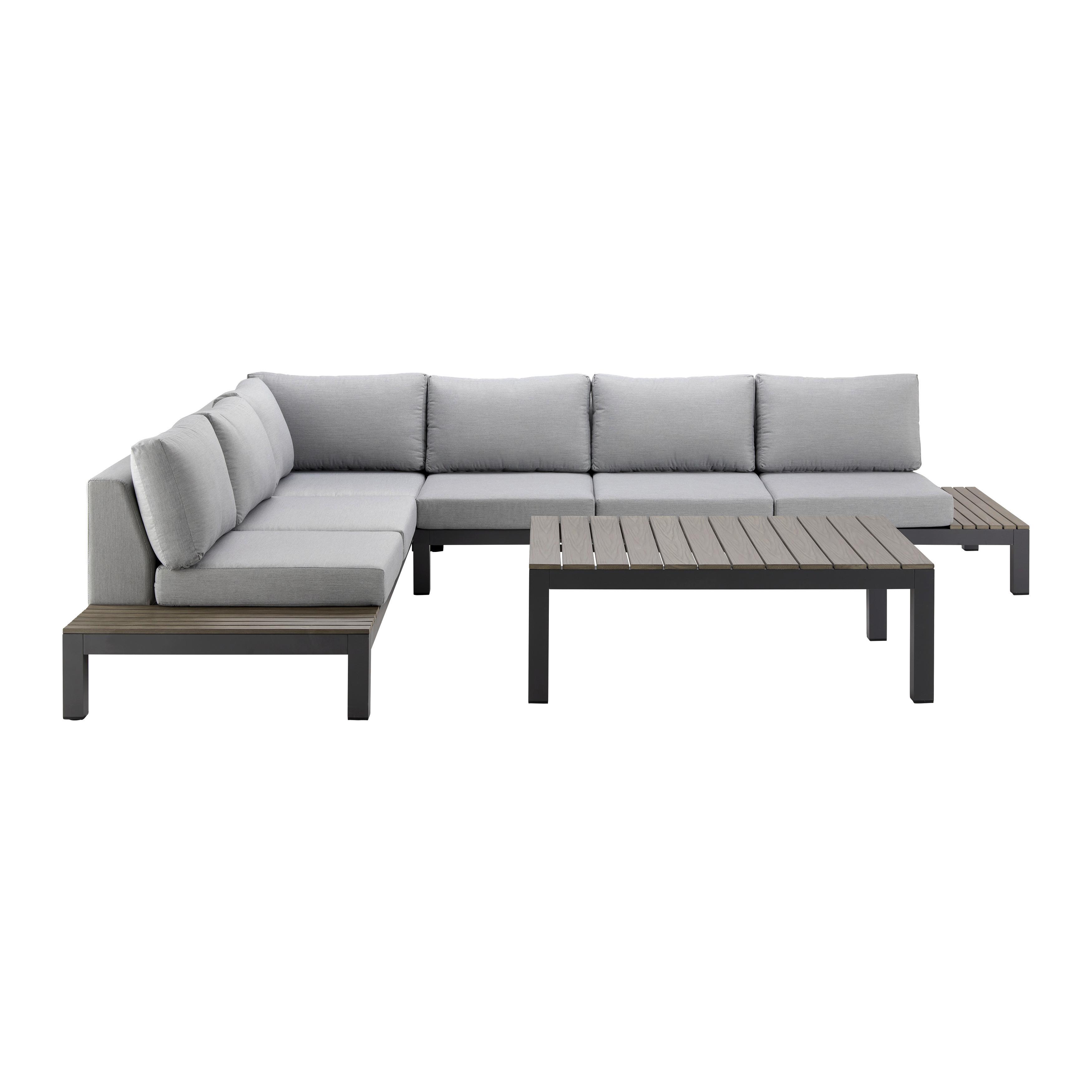 Zahradní Sedací Souprava Gina - šedá, Moderní, kov/textil (249/74/314cm) - Bessagi Garden