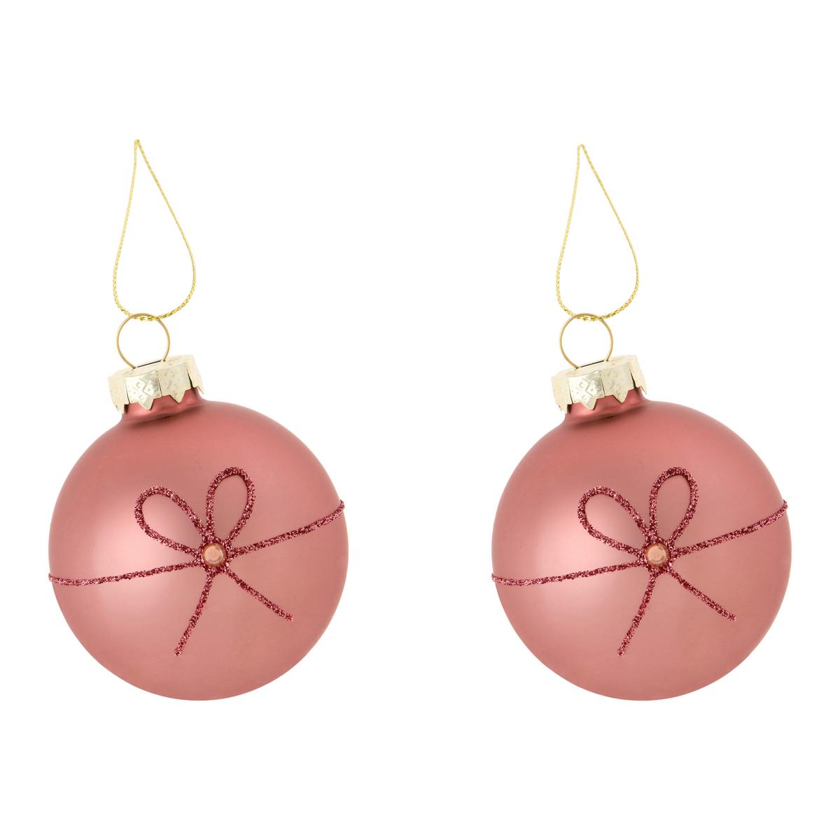 Vánoční ozdoba na stromeček FIGURES - pink/tmavě žlutá, kov/textil (6cm) - Mömax