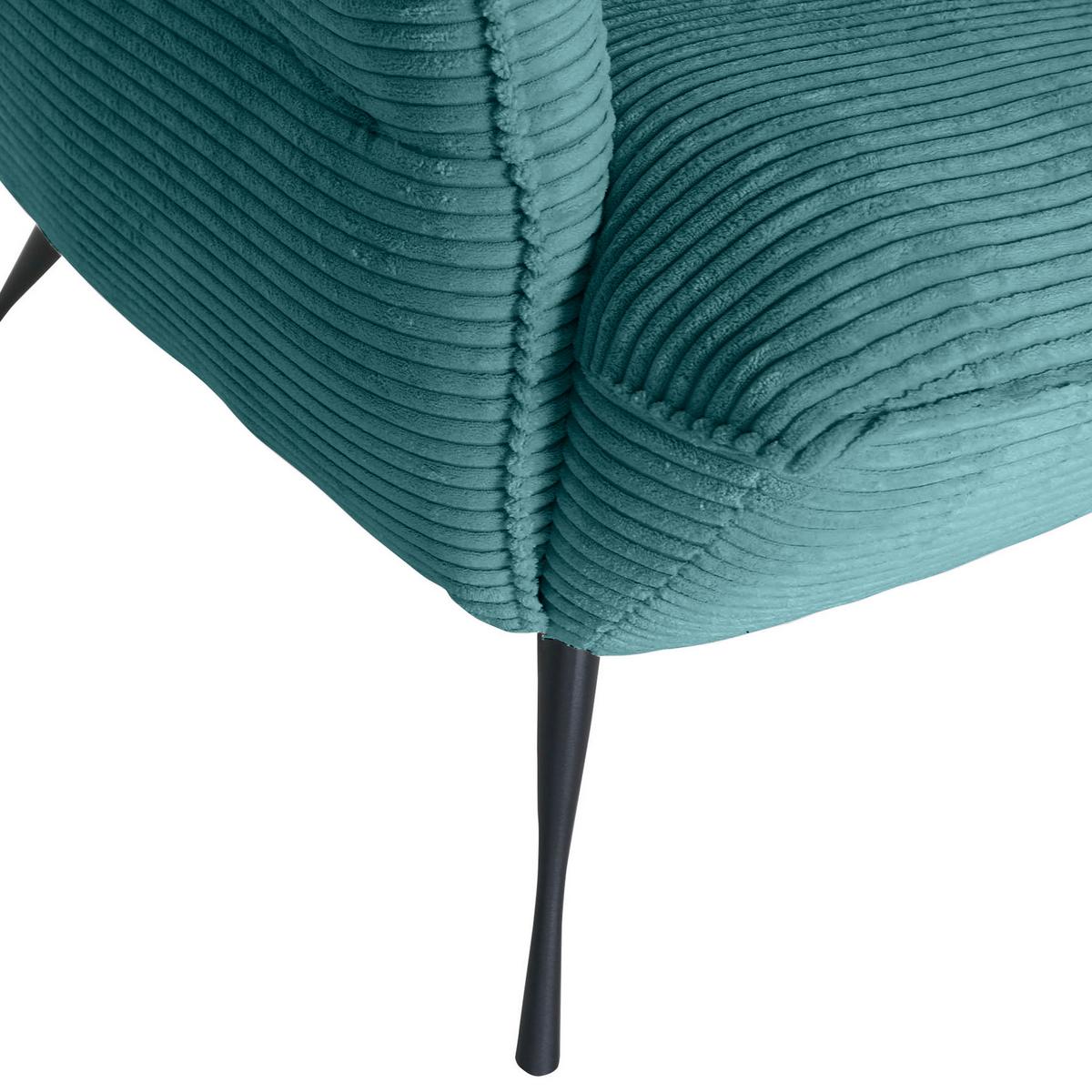 Ohrensessel Lorris - Petrol/Schwarz, KONVENTIONELL, Textil (83/110/92cm) - MID.YOU