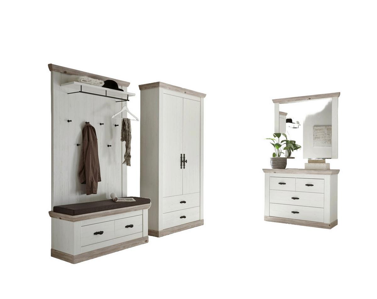Garderobe Florenz Pinienfarb./Hellbraun B: 341cm - Hellbraun/Pinienfarben, Design, Holzwerkstoff (341/201/45cm) - MID.YOU