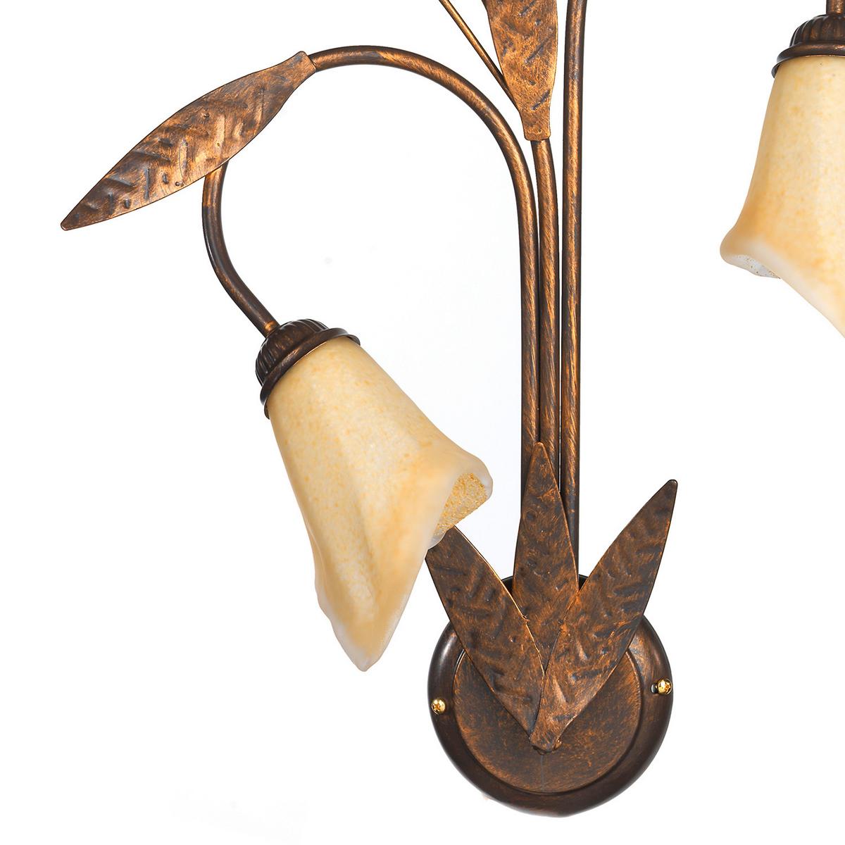 Wandleuchte 4230/ap3 - Bronzefarben, KONVENTIONELL, Glas/Metall (40/24/70cm)