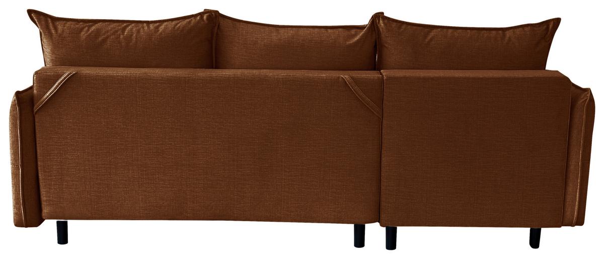 Ecksofa Melody - Rostfarben/Schwarz, Design, Textil (170/235cm) - MID.YOU