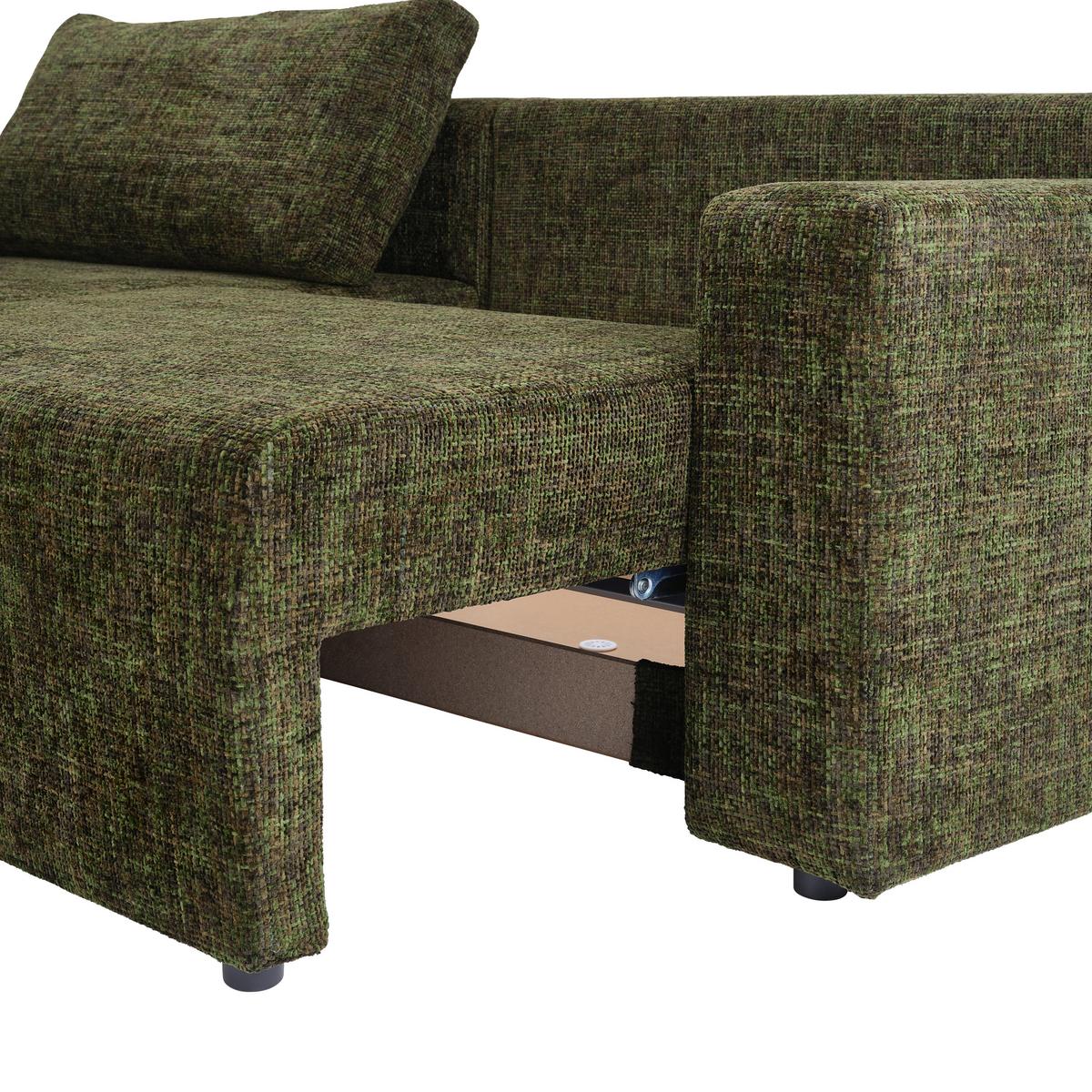 Ecksofa Dallas Grün/Dunkelgrün  173x258 cm - Waldgrün/Dunkelgrün, MODERN, Holz/Kunststoff (173/258cm)