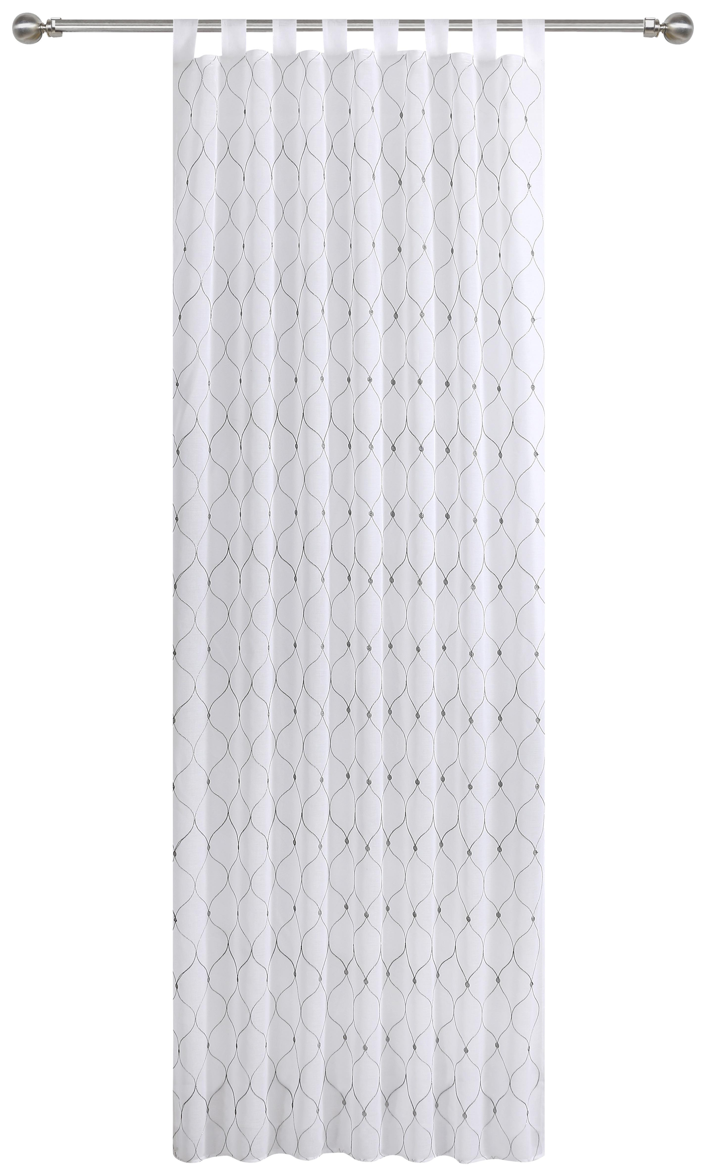 Kombinált Függöny Caroline - Ezüst, modern, Textil (140/255cm) - Luca Bessoni