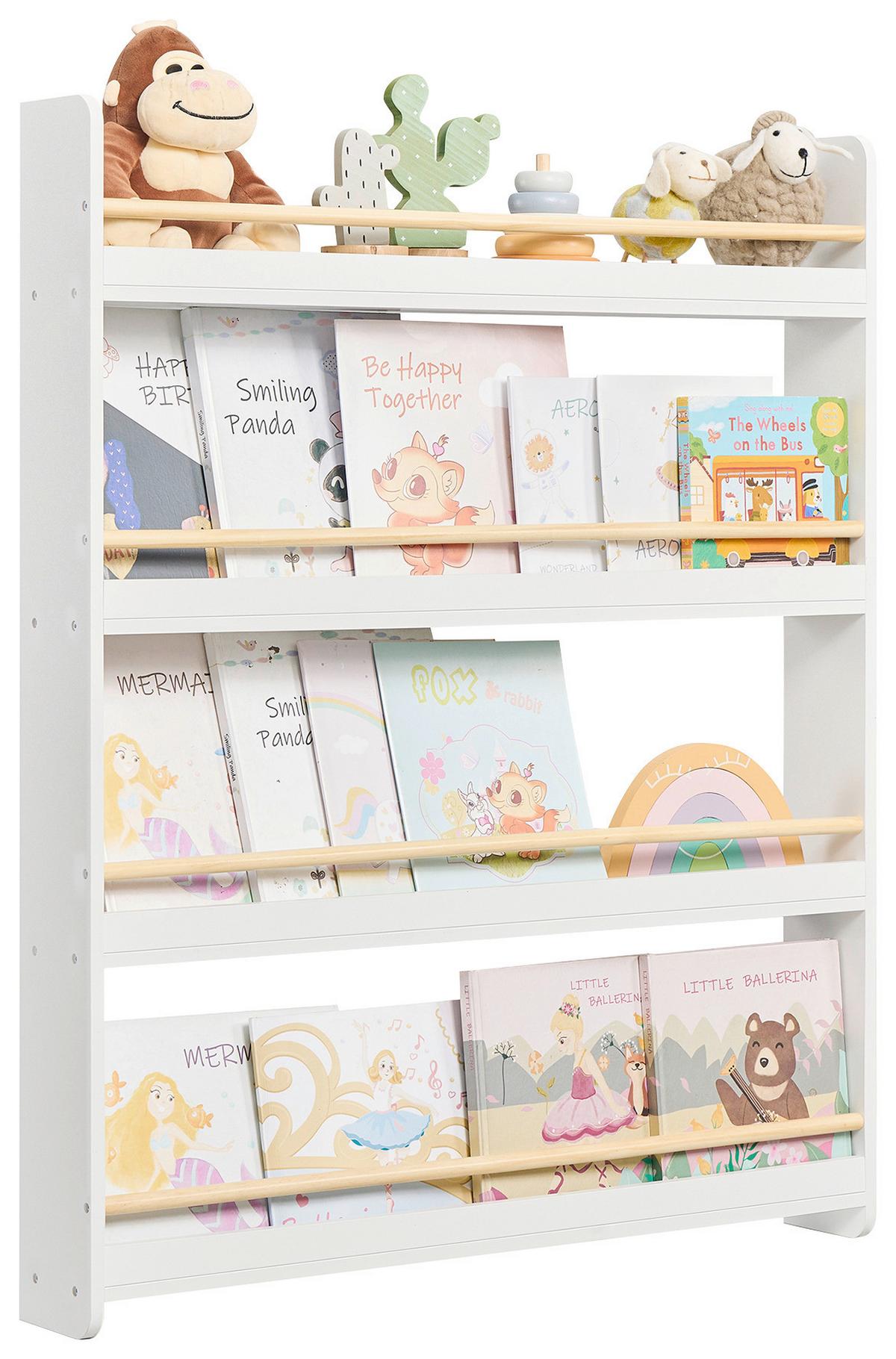 Kinderregal Kid Bookcase Naturfarben/weiß B: 80 Cm - Naturfarben/Weiß, MODERN, Holz/Holzwerkstoff (80/100/12cm) - MID.YOU