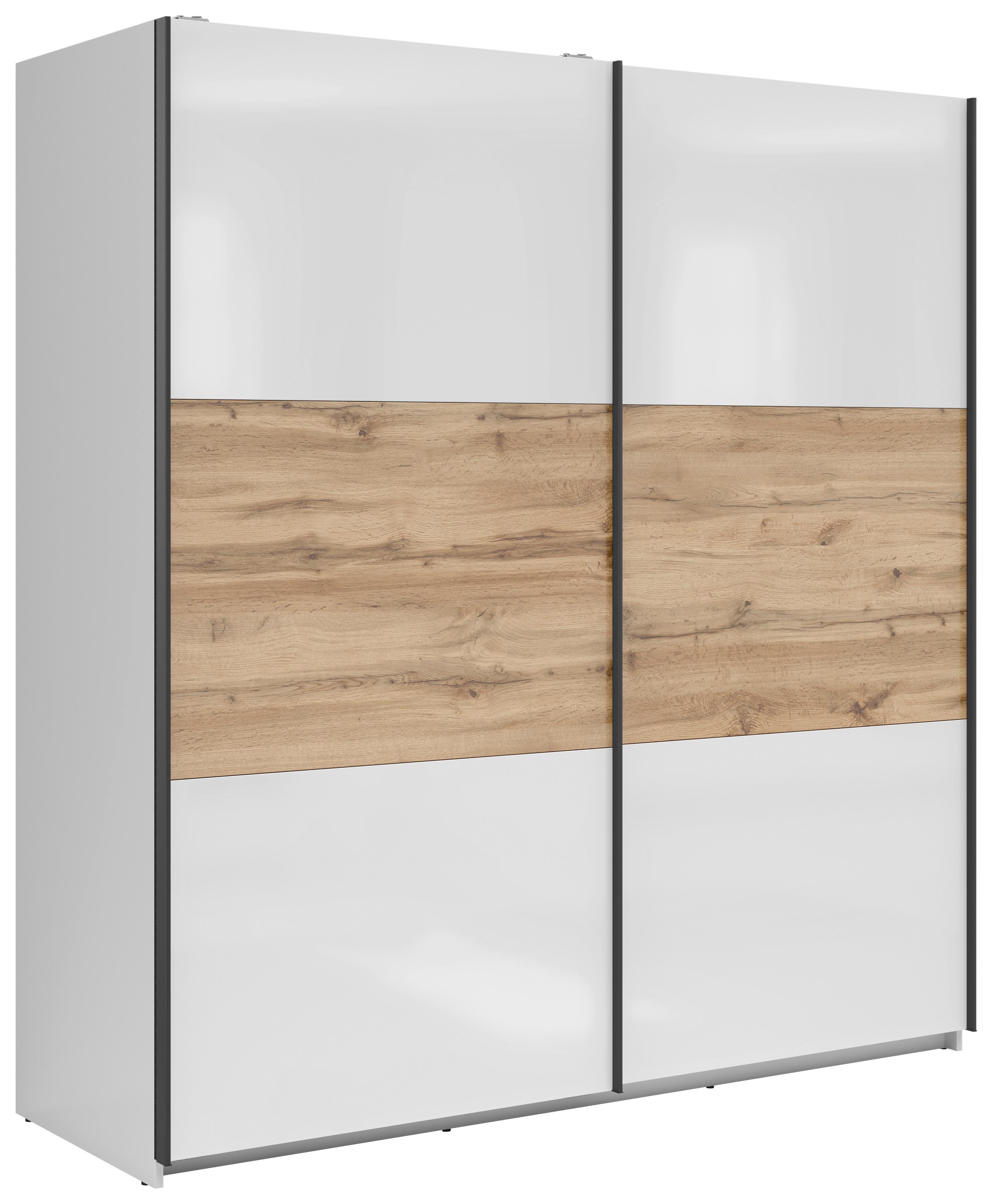Schwebetürenschrank 183 cm Tetrix Eiche/Weiß