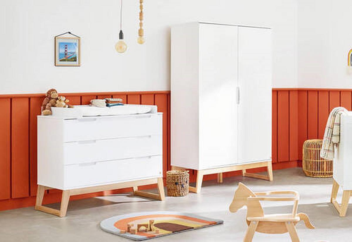 Babyzimmer 103466b Bridge - Eschefarben/Weiß, Design, Holz/Holzwerkstoff - Pinolino