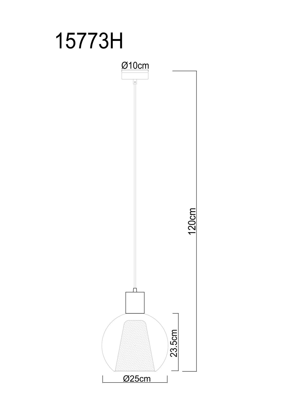 Hängeleuchte Barry D: 25 cm Schwarz Bernsteinfarben Braun - Dunkelbraun/Bernsteinfarben, Basics, Glas/Holzwerkstoff (25/120cm) - Globo