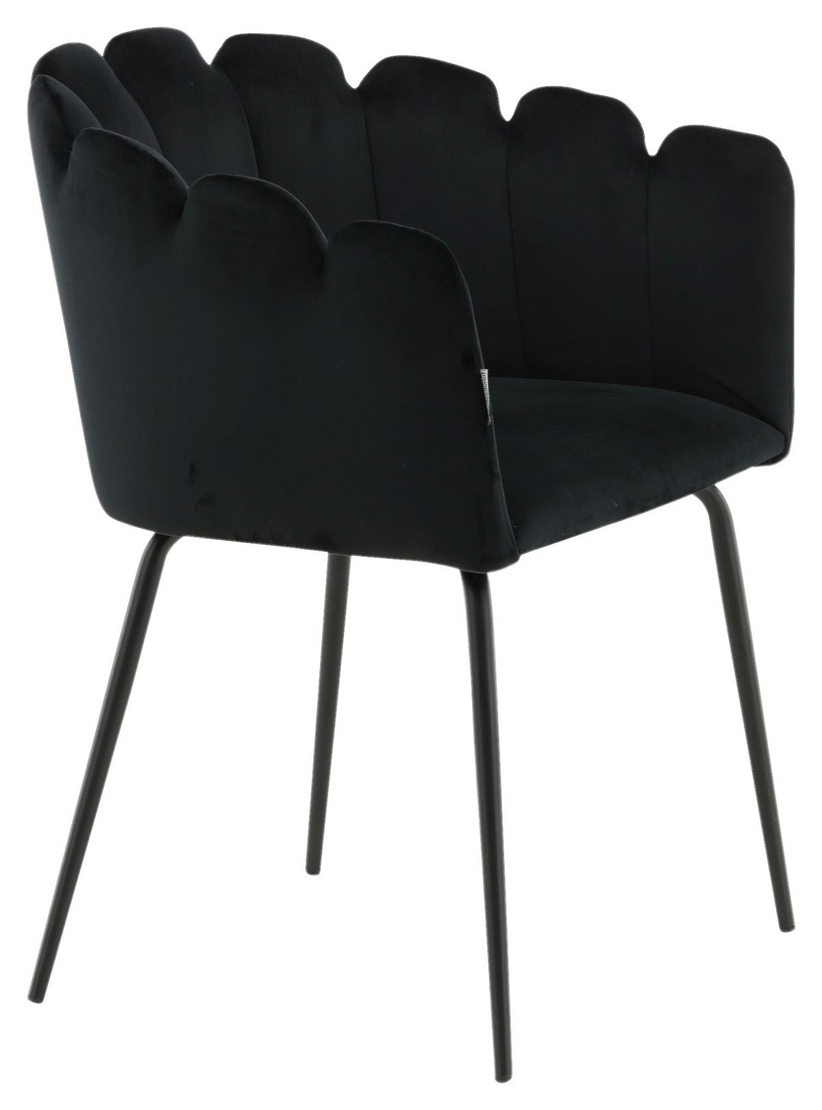 Stuhl Limhamn - Schwarz, Design, Textil/Metall (61/76.56/54cm) - Livetastic