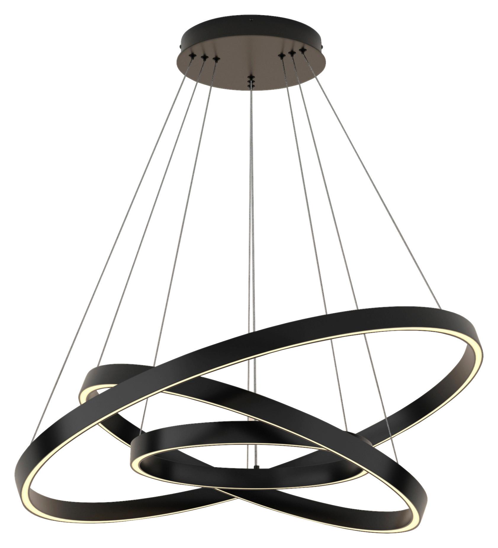 Pendelleuchte Rim - Schwarz, Basics, Metall (80/100/80cm) - MAYTONI