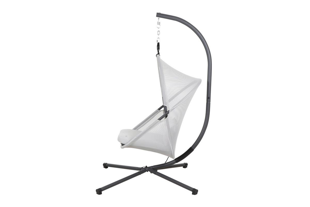 Hängesessel Mit Gestell Mit Sitz- Und Rückenkissen - Anthrazit/Grau, KONVENTIONELL, Kunststoff/Textil (123/195/106cm) - Siena Garden
