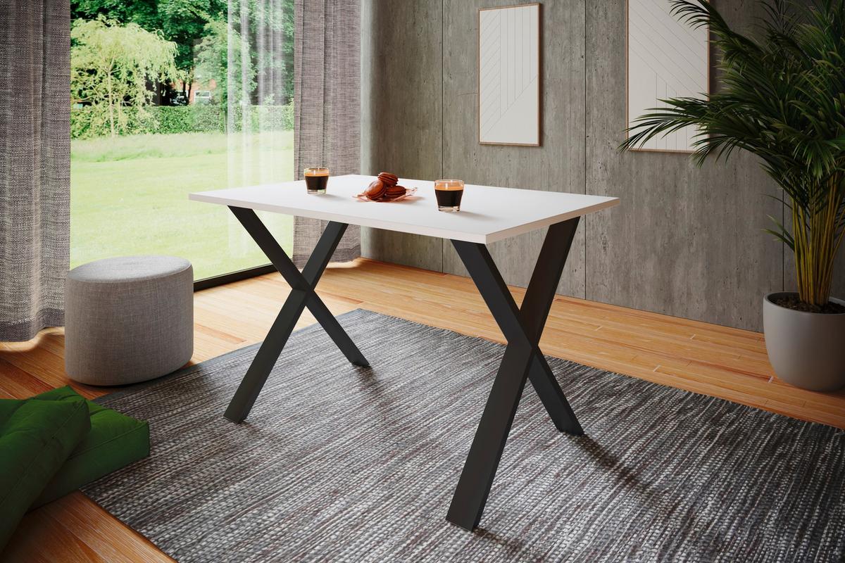 Schreibtisch Lona Schwarz, Weiß B: 160 cm - Schwarz/Weiß, Design (160/80/76cm) - MID.YOU