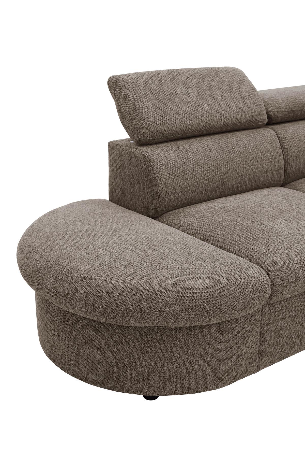 Ecksofa Firenze - Schwarz/Braun, Basics, Textil (219/265cm) - MID.YOU