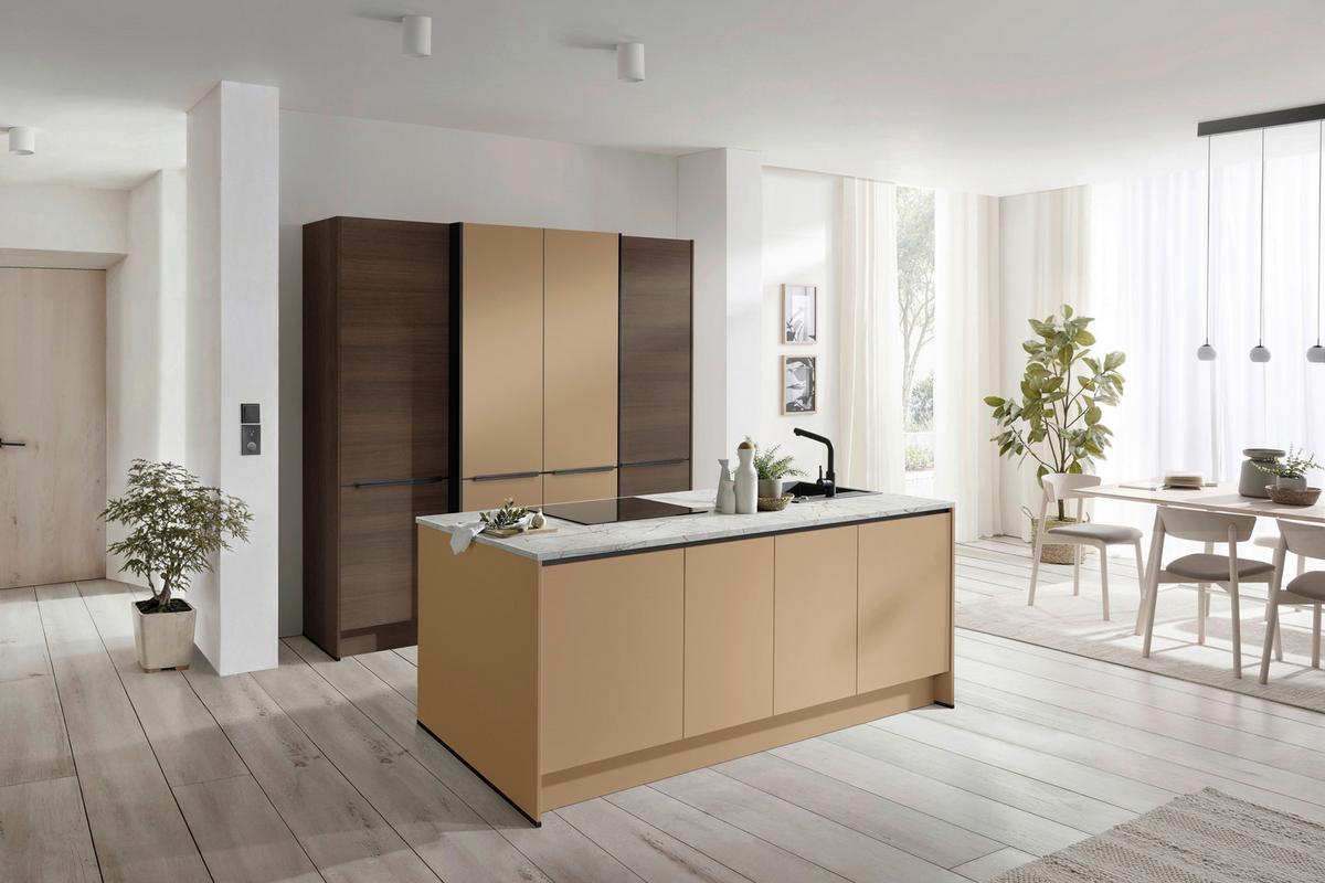 Einbauküche Ip 2200 - Eichefarben/Gelb, MODERN, Holzwerkstoff (226,4cm) - Impuls