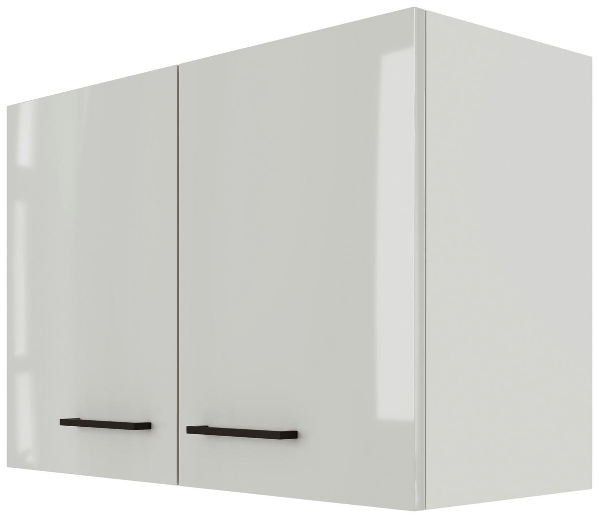 Kuchyňská horní skříňka LEVI - šedá/černá, Moderní, kov/kompozitní dřevo (80/54/32cm) - FlexWell