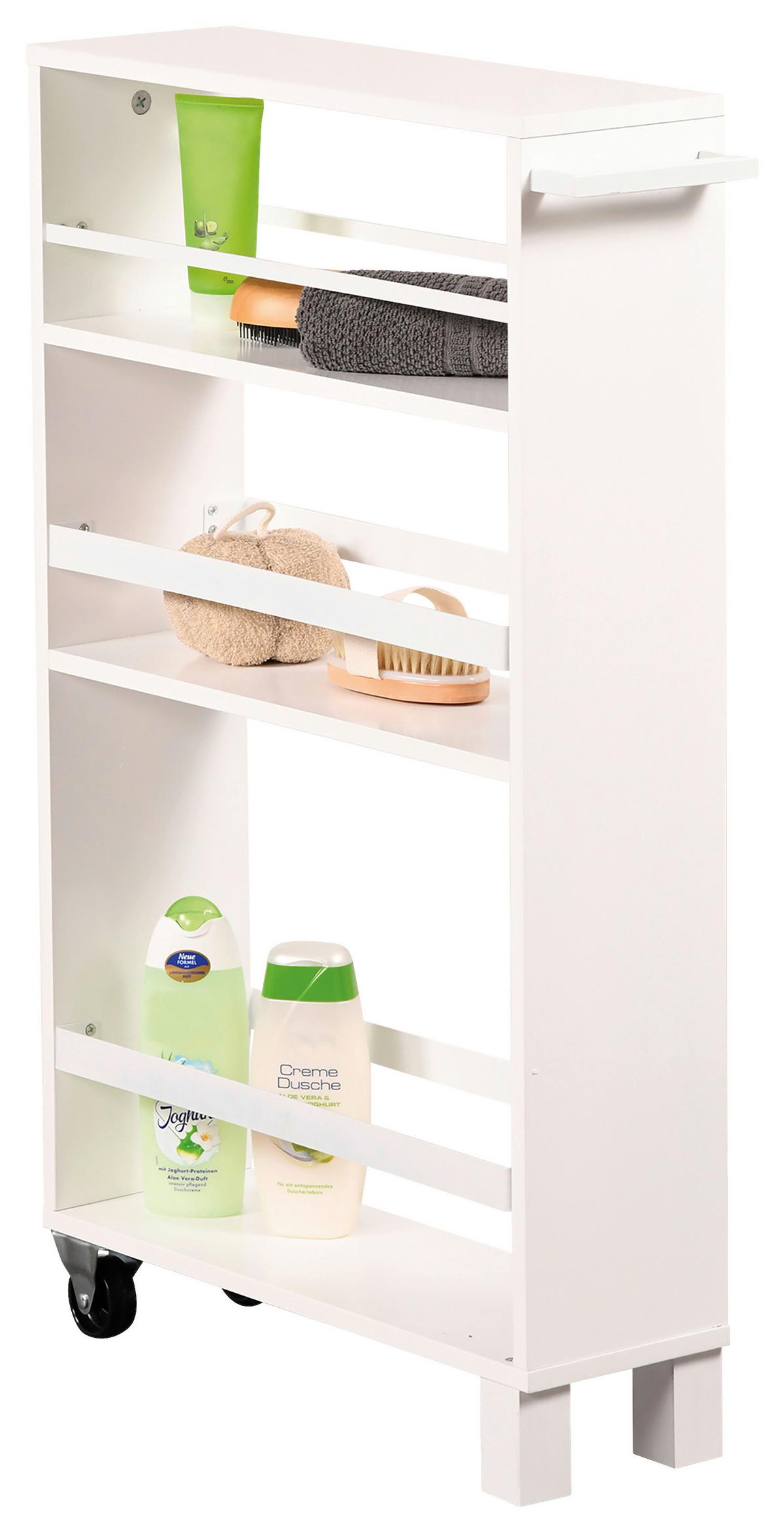 Servierwagen Holz Wolfgang Weiß mit Ablageplatte - Weiß, Basics, Holz/Kunststoff (50/15/79cm) - Kesper