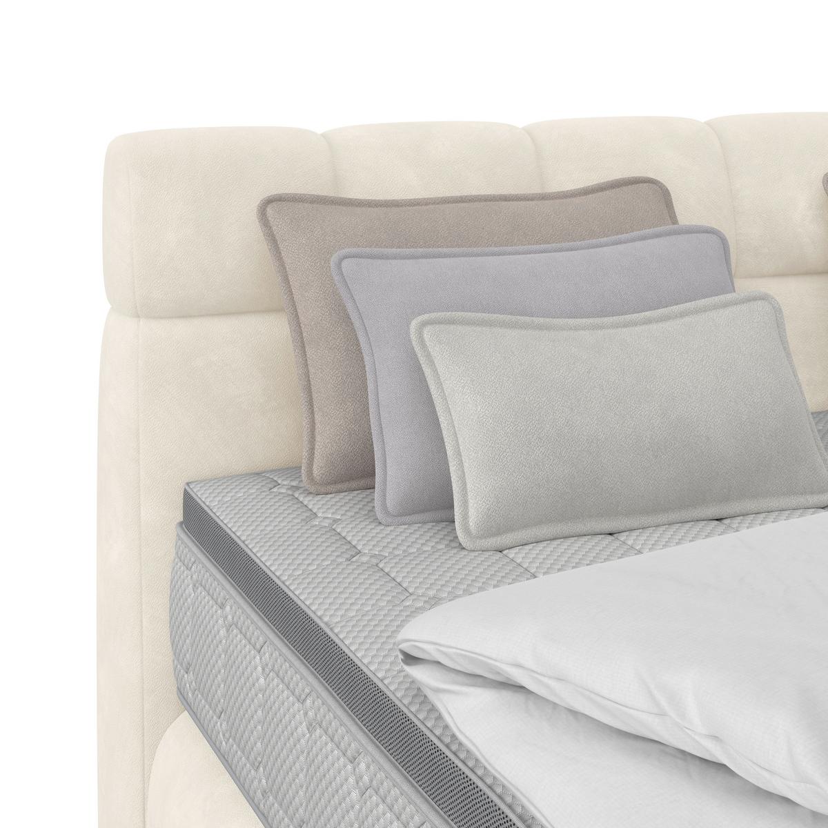 Boxspringbett Nobu Champagner, Lf: 180x200 Cm - Champagner/Schwarz, Trend, Holz/Textil (180/200cm)