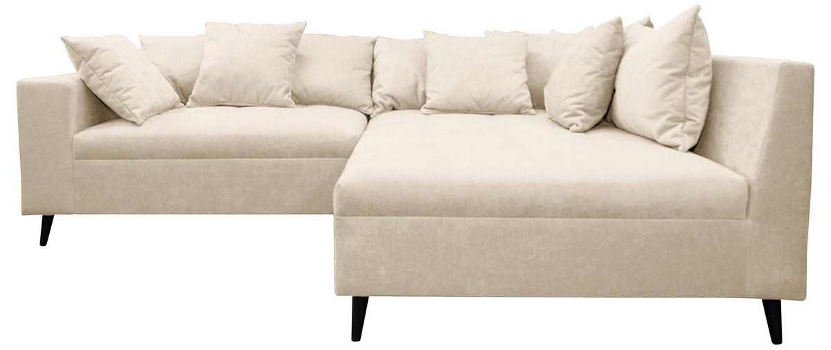 Ecksofa Pruno, Beige S: 247x174 Cm - Beige/Schwarz, Design, Textil (247/174cm) - MID.YOU