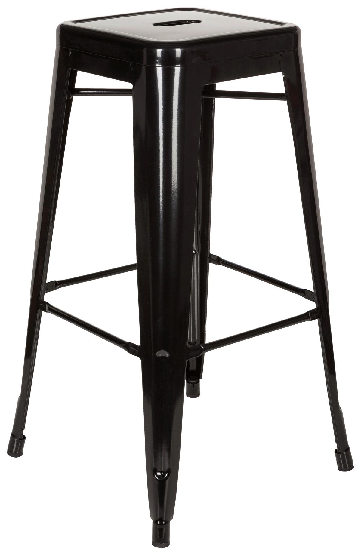 Barhocker Vantaggio High Schwarz Stapelbar - Schwarz, Basics, Metall (44/77/44cm) - MID.YOU