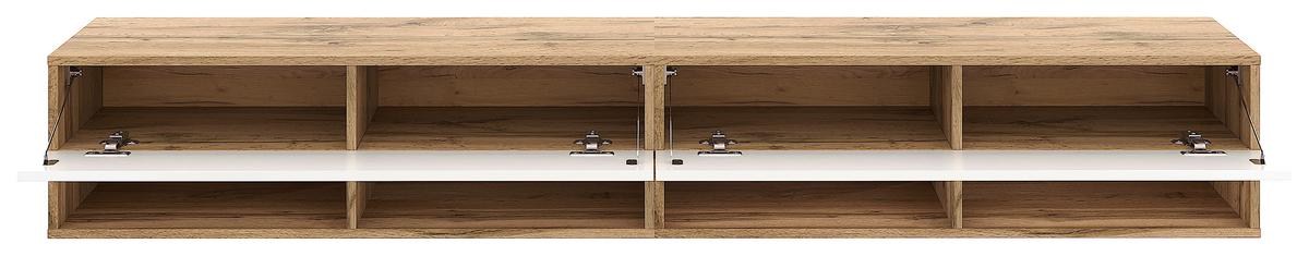 Lowboard Derby 200 - Eiche Wotan/Weiß, Design, Holzwerkstoff (200/31,5/32,5cm) - Livetastic