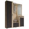 Garderobe Hanna Eichefarben/Anthrazit B: 145cm - Eichefarben/Anthrazit, Design, Holzwerkstoff (145/184/29cm) - Livetastic