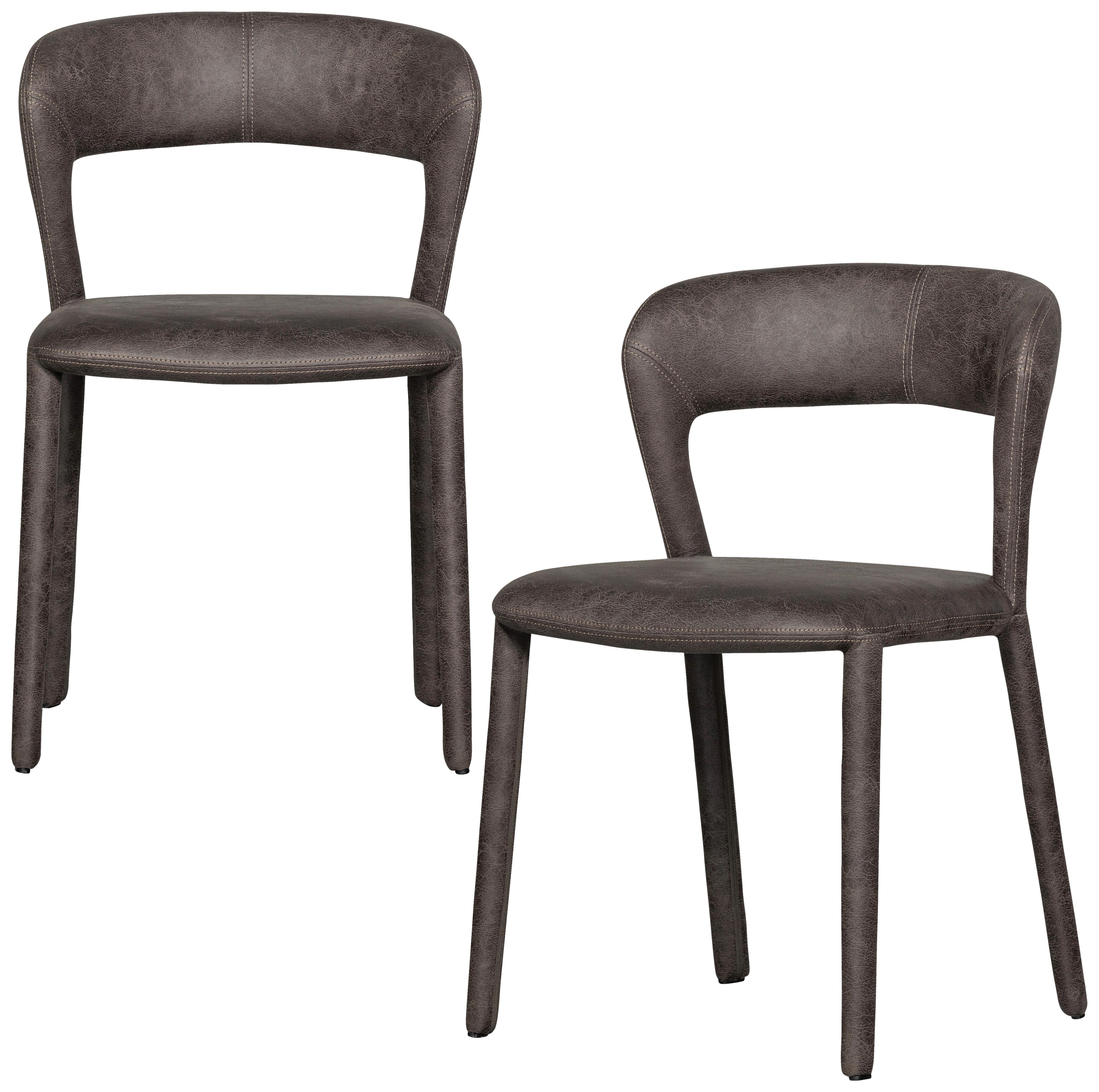 Stuhl-Set Noble Grau/Schwarz B: 51cm - Schwarz/Grau, MODERN, Kunststoff/Textil (51/76/56cm) - Livetastic